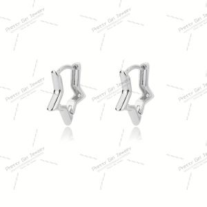 Stainless Steel Star Earrings For Women Gold-color Geometric Star Hoop Earring Girl Jewelry Hypoallergenic Accessories