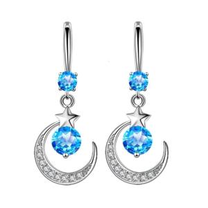 Elegant Moon and Star Drop Earrings Perfect Party Accessory Fashion Party Jewelry Alloy Texture Present for Women Teens