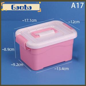 gaoba กล่องเก็บของพลาสติก PP พร้อมฝาแบบพกพาสำหรับเด็กของเล่นนักเรียนเครื่องเขียนกล่องใส่เครื่องสำอาง