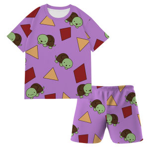 2025 New K-Pop: Demon Hunters Short Sleeve and Shorts Cartoon Anime Childrens Pajama Set Homewear Clothes