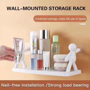 Wall Hanging Human Hook Rack Bathroom Corner Shelf Storage Rack Adhesive Wall Plastic Organizer Toilet Kitchen Rack