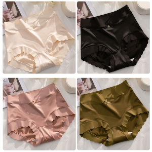 Kuchar 4 cái quần lót eo cao cho phụ nữ sang trọng Lụa băng đồ lót không đường may quần lót nữ kháng khuẩn thoáng khí Panty