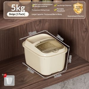SEA JJT Thùng đựng gạo hình vuông kín khí có nắp trong suốt hộp lưu trữ nhà bếp dung tích lớn cho thức ăn thú cưng và ngũ cốc chống ẩm và chống côn trùng