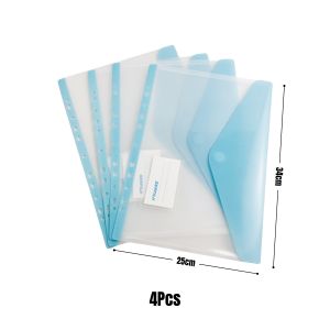 4Pcs Long Envelope Binder Pockets 11holes File Bag Loose Leaf for 2/3/4/5Ring Binder Folder 23x34CM