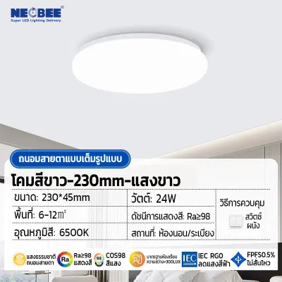 Chubbycat โคมไฟเพดาน ไฟขนมปังLED โคมซาลาเปา 24W 36W 48W LED ทรงกลม สำเร็จรูปพร้อมหลอด โคมไฟ LED แสง DAYLIGHT