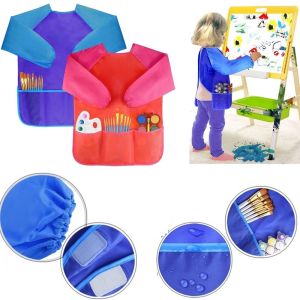 Kids Painting Apron Kids Art Smock Nylon Painting Aprons Children Kitchen Baking Craft Apron Long Sleeve Baking Aprons