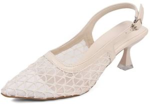 [JSJK]Trendy Square-Toe Woven Bag-Head with Airy Crystal Thick Mesh Open Heel Sandals for Women #008