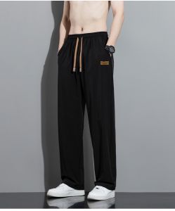 #059#L-5XL#กางเกงขายาวลำลองกางเกงแฟชั่นสไตล์เกาหลีผู้ชายสายเชือกแฟชั่นเอวยืดหยุ่นใส่สบายเนื้อผ้าระบายอากาศได้ดี