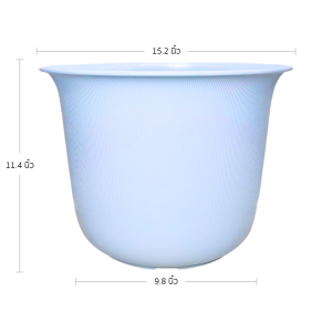 กระถาง กระถางต้นไม้ มินิมอล ถ้วยจีน+จาน ขนาด 15 นิ้ว สี ขาว เทา เขียว Bundle 5 ใบ ชิ้น อัน