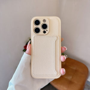 Solid Color Lychee Leather Wallet Case For iPhone 16 15 14 13 12 Mini 11 Pro X XS XR Max 8 7 Plus Card Slot Bag Protection Cover