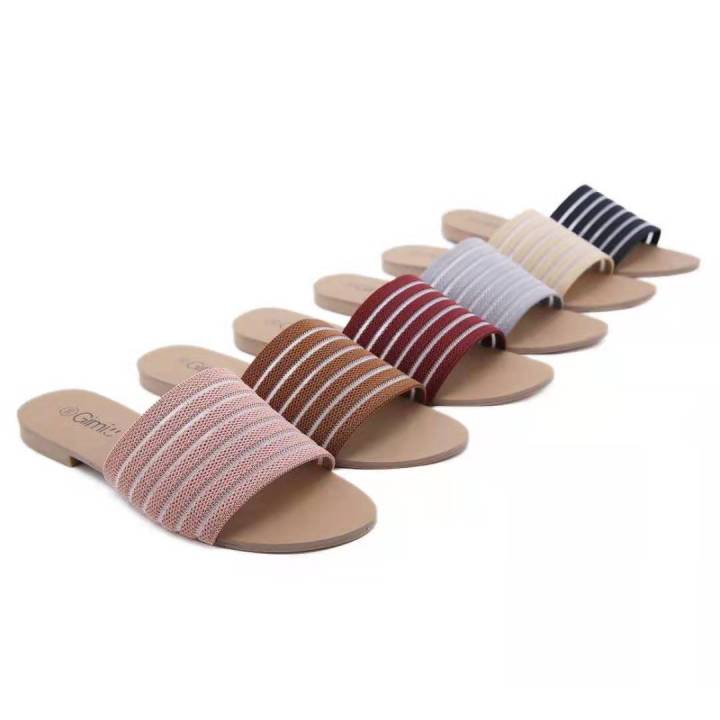 Gimi Korean fashion pointed Slide flat sandals shoes for women AY076  Lazada PH