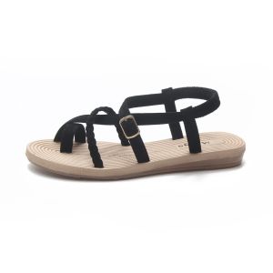 Free Shipping WomenS Sandals 2026 Summer New Collection Flat-Soled Slip-On Style Roman-Style Woven Beach Sandals Suede Open-Toe WomenS Shoes
