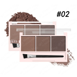 Tri-Color Brow Powder Set (Includes Brush) — 3d Multi-Functional Palette (Contour/Eyeshadow/Brow Powder) Fine Smooth Texture Waterproof And Smudge-Proof Natural Long-Lasting Finish Ideal For Beginners Creating Everyday Brow Looks