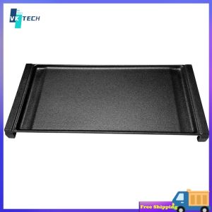 [ VKTECH ] Cast Iron Flat Griddle 19.3 x 9.1 Inches Rectangular Non-Stick Cookware for Breakfast and Grilling