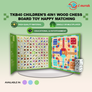 E-Morah New Magnectic 4 in 1Board Game Book Educational Toys Free Bag (Link GameElimination GameChess etc) - TKB-40