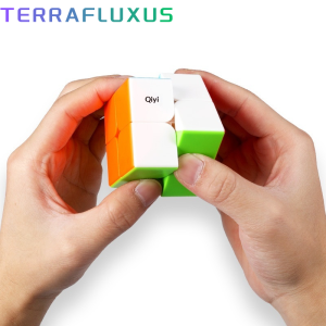 TerraFluxus Bright 2x2 Magic Cube Puzzle for Kids - Fun Brain Teaser Toy with Smooth Rotation and Colorful Design