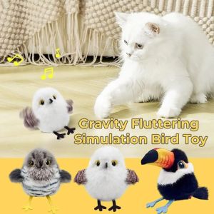 Flapping Bird Cat Toy Automatic Flapping Wings Chirping Cat Toy Interactive Chirping Bird Cat Toys for Cats