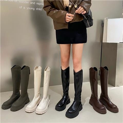 Knight Boots Long Boots for Women Korean Style Black Leather Shoes Fashion Boots Kasut Boots Perempuan Lazada