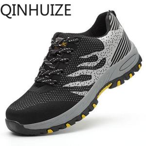 QINHUIZE safety shoes Anti-smashing and puncture-proof safety shoes Fashion trend casual sports Steel toe cap work shoes mens safety shoes