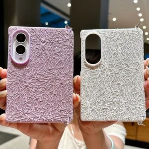 Fashion Case for Samsung Galaxy Z Fold 8 Wide Glitter Lace Pattern Leather Protection Magnet Cover for Galaxy Z Fold8 