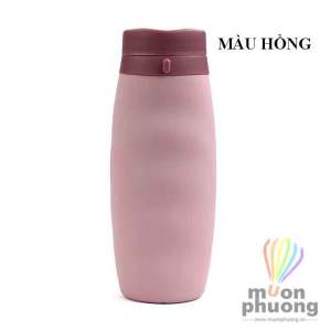 Bình uống nước silicone xếp gọn có dây treo cắm trại du lịch sử dụng văn phòng hàng ngày