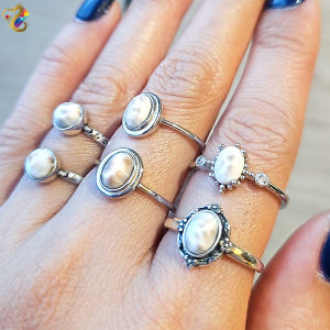 Premium Grade Pink Larimar Full S925 Silver Adjustable Ring (4 Types to Choose)