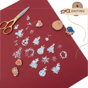 DAITING Dễ Thương Giáng Sinh Phong Cách Bow Đầy Màu Sắc Bông Tuyết Giáng Sinh Cây Móng Tay Nghệ Thuật Dán Nữ Tính Móng Tay Nghệ Thuật In Dán Phụ Nữ Móng Tay Trang Trí Nội Thất Quà Tặng