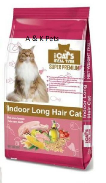 iCats Indoor Long Hair (Cat Food) 7KG/ Makanan Kucing Natural Cat
