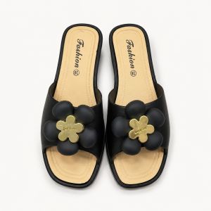 Free Shipping WomenS Wedge Heel Slippers Thick-Soled Mid-Heel Height-Increasing Casual Versatile Non-Slip Wear-Resistant Comfortable Floral Mom Sandals