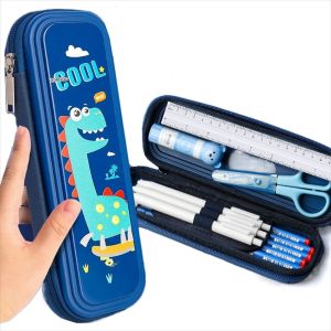 LENMAX. High Capacity Astronaut Pencil Case Space Waterproof Stationery Box Storage Box Zipper Pencil Box School Supplies