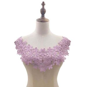 FUNG Multicolor DIY Wedding Floral Embroidered Craft Neckline Lace Fabric Lace Collar Applique
