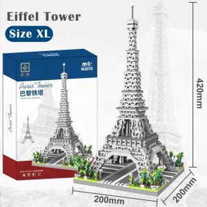 Mainan Bricks Eiffel Tower Arsitektur Terkenal di Dunia 3D Puzzle Nano Block Mainan