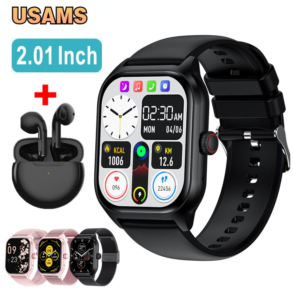 Usams LH9 Smart Watch 2024 Android Gift Bluetooth Call Smartwatch 2024 Touch Dial Music Fitness Tracker Sports Watches