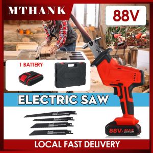 588V Cordless Reciprocating Saw Sabre Saw Blade DIY Tool Metal Cutting Woodworking Tools with 12 Blades