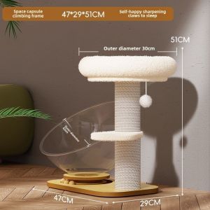 [SG]🚚 Cat Climbing Frame Space Capsule Sisal Column Cat Nest Scratching Pole Multi-Layer Cat Scratch Board Cat Tree