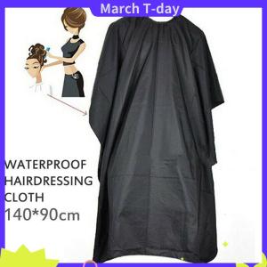 March ผ้ากันเปื้อนอเนกประสงค์สำหรับตัดผมตัดผม เสื้อคลุมสำหรับช่างทำผมตัดผมสีดำกันน้ำ