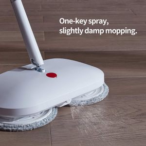 BOOMJOY Electric Mop Cordless with Automatic Cleaning Bucket Rotary Spray Mop Wooden Marble Tile Flooring Cleaning Self-propelled 360 Degree Rotation with Fan-Shaped Fountain