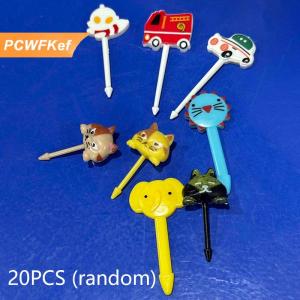【PCWFKef】 Động vật trái cây Ngã Ba cấp thực phẩm nhựa mini phim hoạt hình trẻ em bánh trái cây tăm Bento Ăn Trưa Bento phụ kiện bên trang trí quà tặng