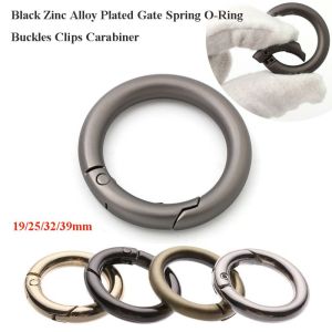 NALANILI Hợp kẽm Khóa lò xo mạ loại Đen 19/25/32/39mm Khóa và kẹp O-Ring Chất lượng cao Đa kích cỡ Túi xách túi đeo vai móc khóa