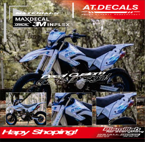 AT. DECALS STIKER SUPERMOTO WR155 DESAIN SIMPLE BISA REQUEST NO+NAMA CUSTOM