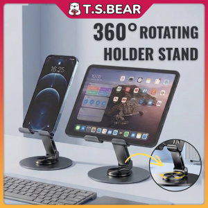 360° Rotating Phone Stand Adjustable Foldable Metal Tablet Holder Desktop Mobile Stand Pemegang Telefon Meja Lipat CC06