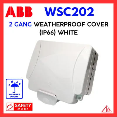 ABB【WSC202】 2 Gang Weatherproof Socket Cover IP66【For Outdoor And Indoor Uses】