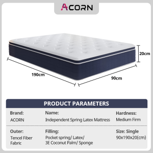 【SG Stock】Single/Queen Size Spring Mattress in a Box – Hybrid Pocket Coil Latex Memory Foam Bed Medium Firm Orthopedic Back Support Pressure Relief Anti-Mite & Breathable Roll Pack Mattress Durable Hotel Quality for Comfortable Sleep