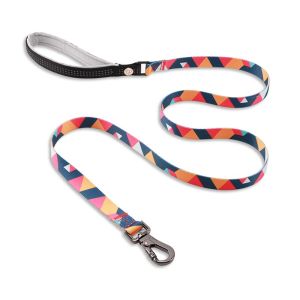 HamshMoc Dog Leash Soft Padded Nylon with Heavy Duty Carabiner Floral Pattern Pet Lead Reflective Handle Leash for Small Medium Large Dogs