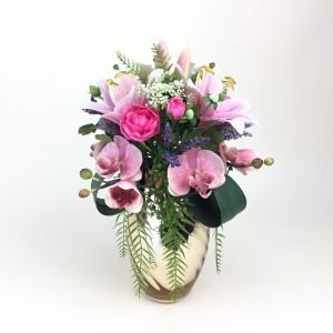 แจกันดอกไม้ประดิษฐ์ ดอกไม้ปลอมพร้อมแจกัน แจกันดอกไม้ตกแต่งบ้าน