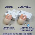 Chuột không dây Bluetooth Wireless hồng - Chuột máy tính Gaming văn phòng click tắt tiếng chống ồn Inphic. 