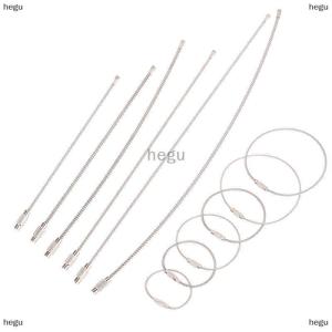 [COD] hegu 20pcs dây dây móc chìa khóa dây thép không gỉ Keychain Carabiner cáp vòng chìa khóa