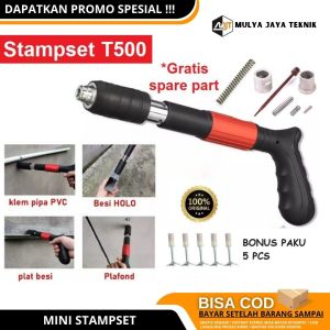 Mini Stampset T500 Paku Beton Besi Ramset Mesin Stamp Alat Tembak Baja Dinding Semen