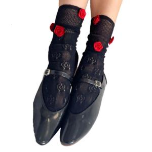 Womens Princesses Socks Casual Sheer Mesh Lace Socks Summer Thin Crew Socks See Through Ankle Socks Loose Socks Gifts