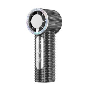 OOG Sparkling Rhinestone Handheld Fan 199 Gears Digital Display Mini Cooling Fan Stylish Long-Lasting Turbo High Speed Fan Travel Use